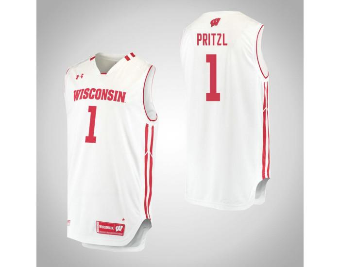 Youth Wisconsin Badgers #1 Brevin Pritzl Authentic College Basketball Jersey White