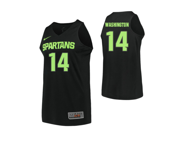 Youth Michigan State Spartans #14 Brock Washington Replica College Basketball Jersey Black