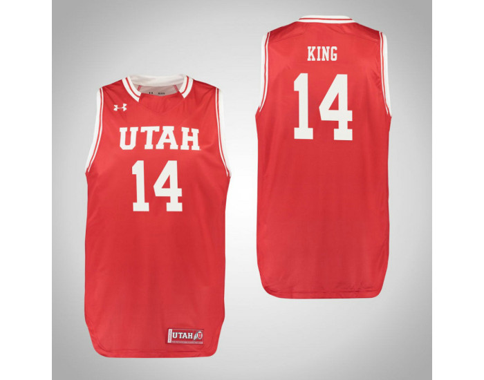 Utah Utes #14 Brooks King Authentic College Basketball Jersey Red