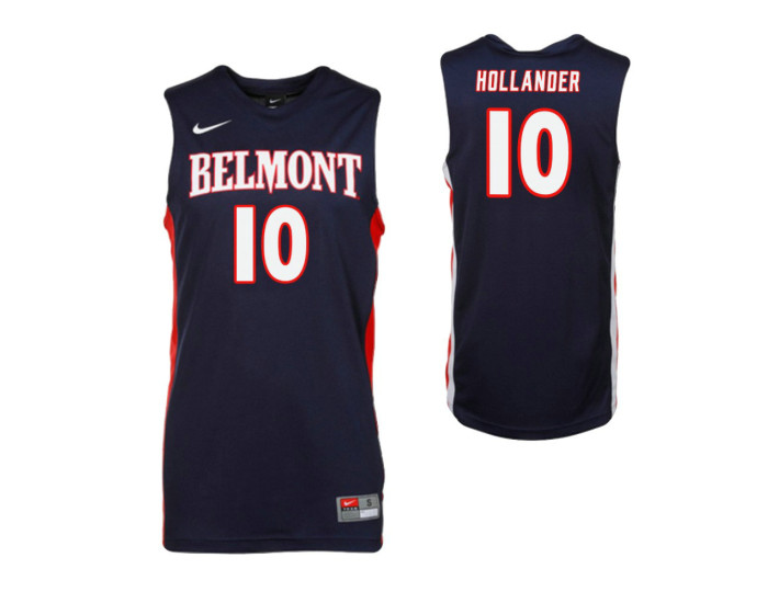 Belmont Bruins #10 Caleb Hollander Authentic College Basketball Jersey Navy