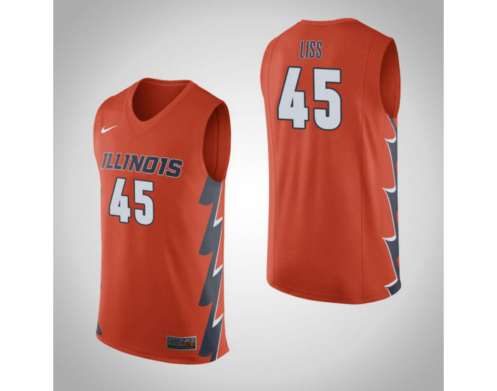 Illinois Fighting Illini #45 Cameron Liss Authentic College Basketball Jersey Orange