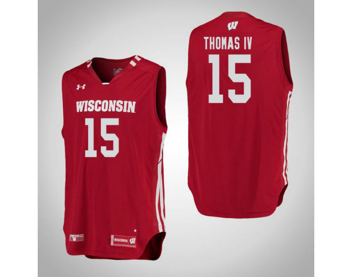 Youth Wisconsin Badgers #15 Charles Thomas IV Authentic College Basketball Jersey Red