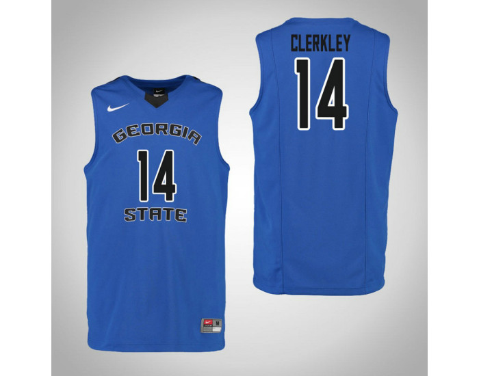Georgia State Panthers #14 Chris Clerkley Authentic College Basketball Jersey Blue