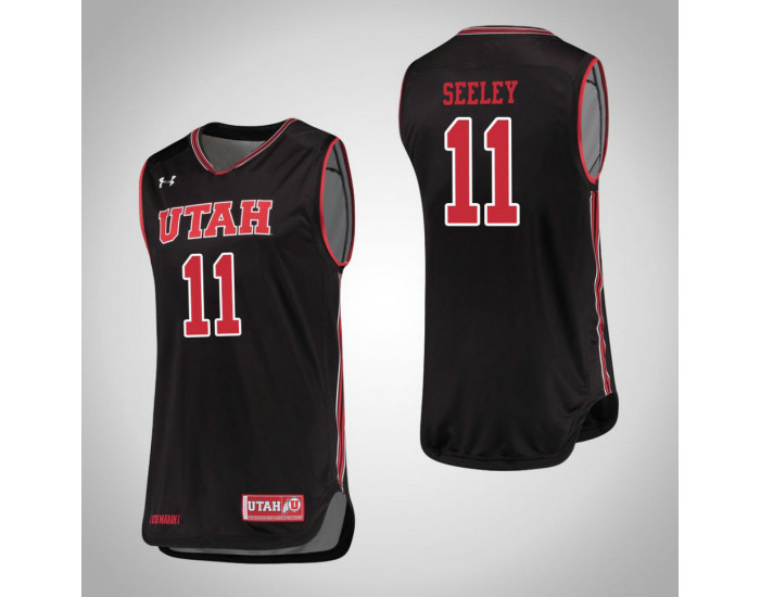 Youth Utah Utes #11 Chris Seeley Authentic College Basketball Jersey Black