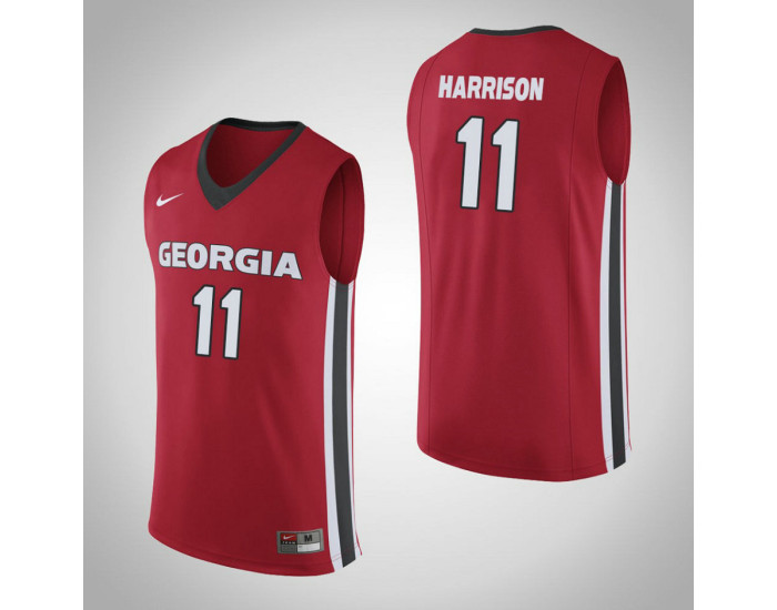 Georgia Bulldogs #11 Christian Harrison Authentic College Basketball Jersey Red