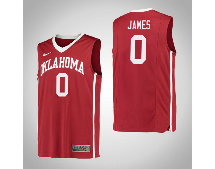 Oklahoma Sooners #0 Christian James Authentic College Basketball Jersey Red