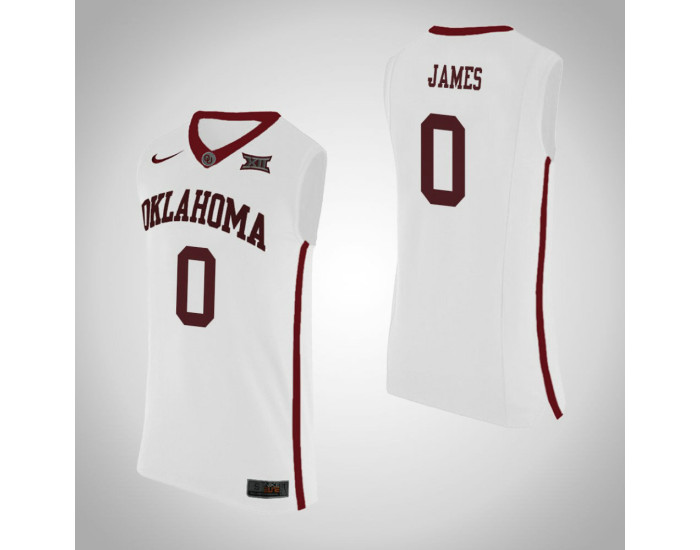 Oklahoma Sooners #0 Christian James Authentic College Basketball Jersey White
