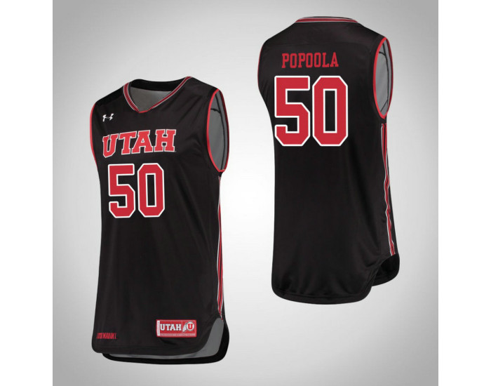 Utah Utes #50 Christian Popoola Authentic College Basketball Jersey Black