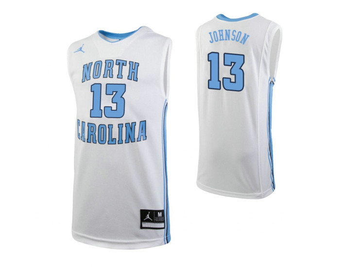 North Carolina Tar Heels #13 Cameron Johnson Replica College Basketball Jersey White