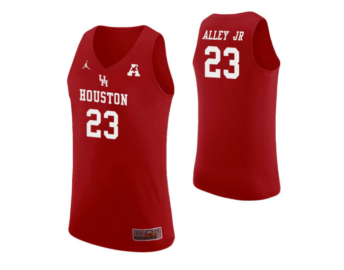 Houston Cougars #23 Cedrick Alley Jr. Authentic College Basketball Jersey Red