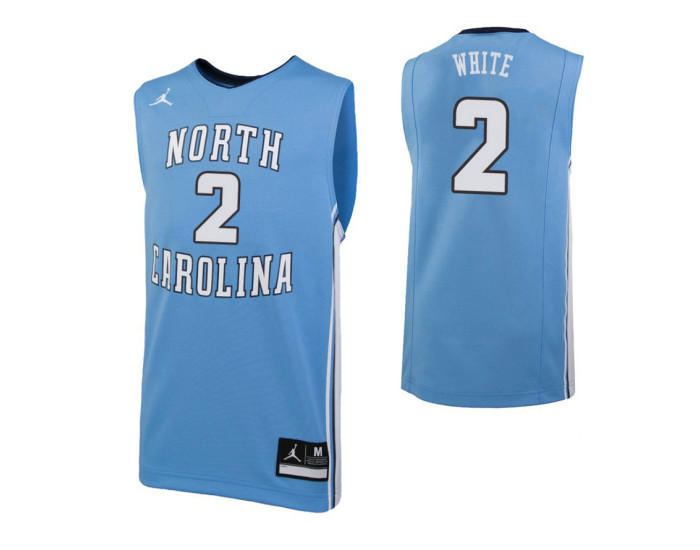 Youth North Carolina Tar Heels #2 Coby White Replica College Basketball Jersey Carolina Blue