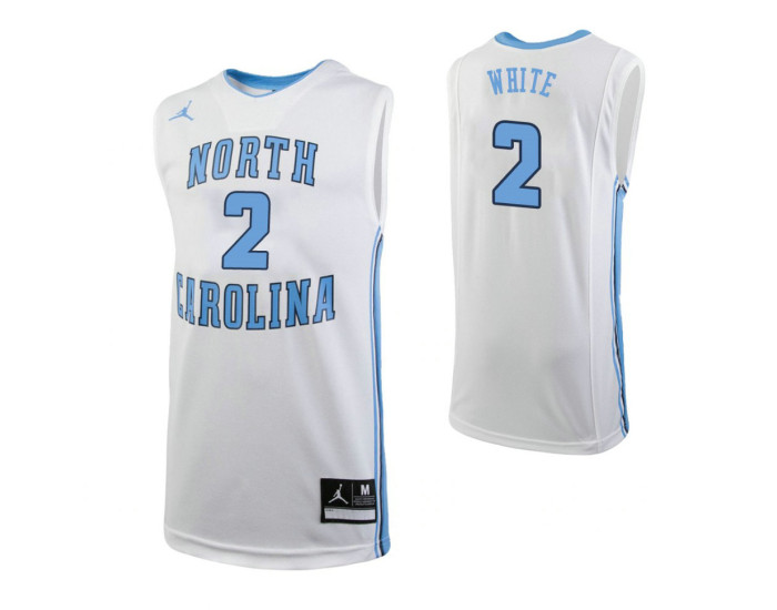 North Carolina Tar Heels #2 Coby White Replica College Basketball Jersey White