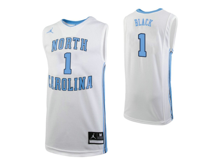 North Carolina Tar Heels #1 Leaky Black Authentic College Basketball Jersey White