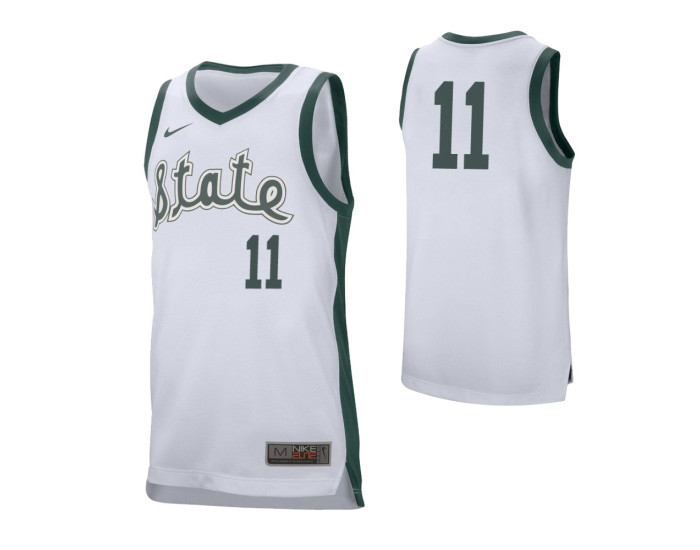 Youth Michigan State Spartans #11 Aaron Henry Retro Performance Authentic College Basketball Jersey White