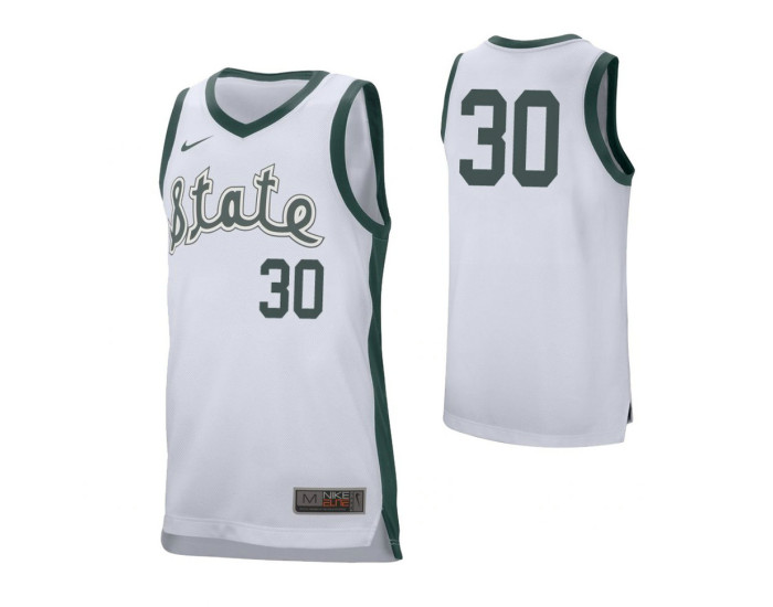 Michigan State Spartans #30 Marcus Bingham Jr. Retro Performance Authentic College Basketball Jersey White