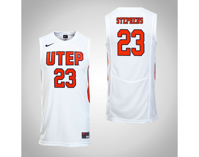 UTEP Miners #23 Corbin Stephens Authentic College Basketball Jersey White
