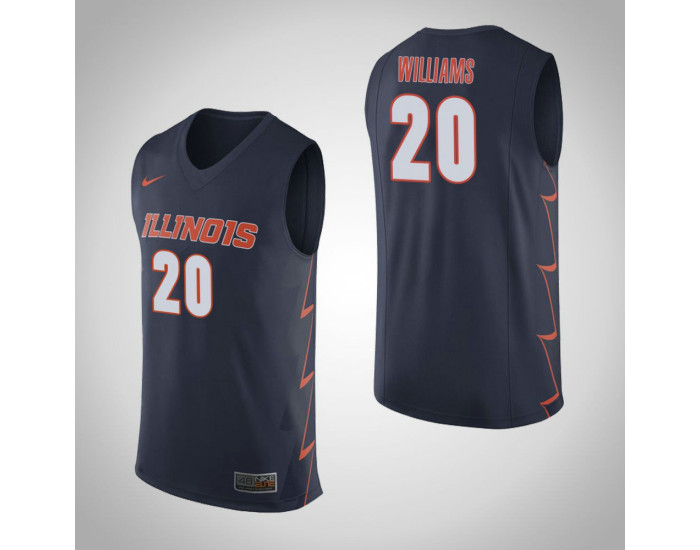 Youth Illinois Fighting Illini #20 Da'Monte Williams Authentic College Basketball Jersey Navy