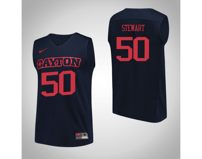 Dayton Flyers #50 Dalton Stewart Performance Authentic College Basketball Jersey Navy