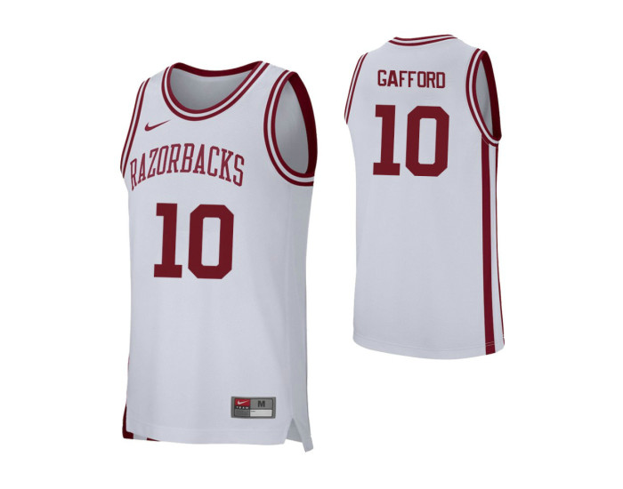 Arkansas Razorbacks #10 Daniel Gafford Authentic College Basketball Jersey White
