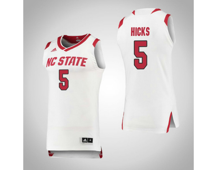 NC State Wolfpack #5 Darius Hicks Authentic College Basketball Jersey White