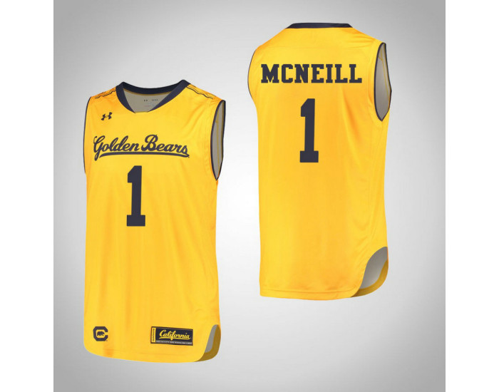 Youth California Golden Bears #1 Darius McNeill Authentic College Basketball Jersey Gold