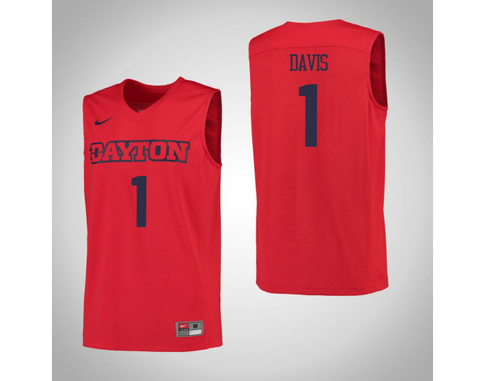 Dayton Flyers #1 Darrell Davis Authentic College Basketball Jersey Red