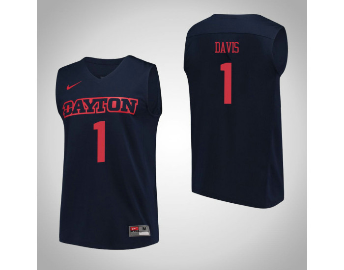 Dayton Flyers #1 Darrell Davis Performance Authentic College Basketball Jersey Navy