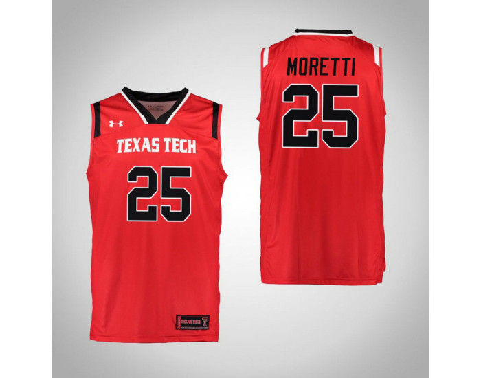 Texas Tech Red Raiders #25 Davide Moretti Authentic College Basketball Jersey Red