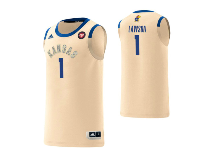 Youth Kansas Jayhawks #1 Dedric Lawson Harlem Renaissance Authentic College Basketball Jersey Cream
