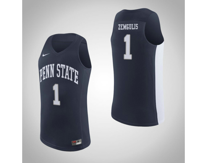 Penn State Nittany Lions #1 Deivis Zemgulis Authentic College Basketball Jersey Navy