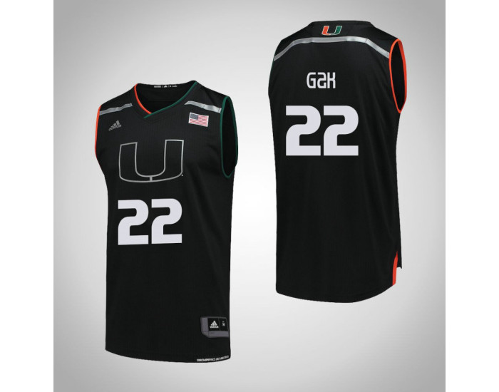 Miami Hurricanes #22 Deng Gak Replica College Basketball Jersey Black