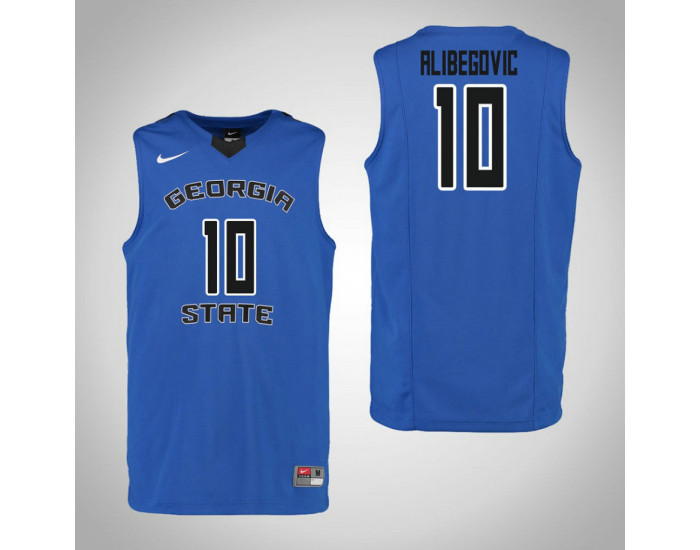 Georgia State Panthers #10 Denis Alibegovic Authentic College Basketball Jersey Blue
