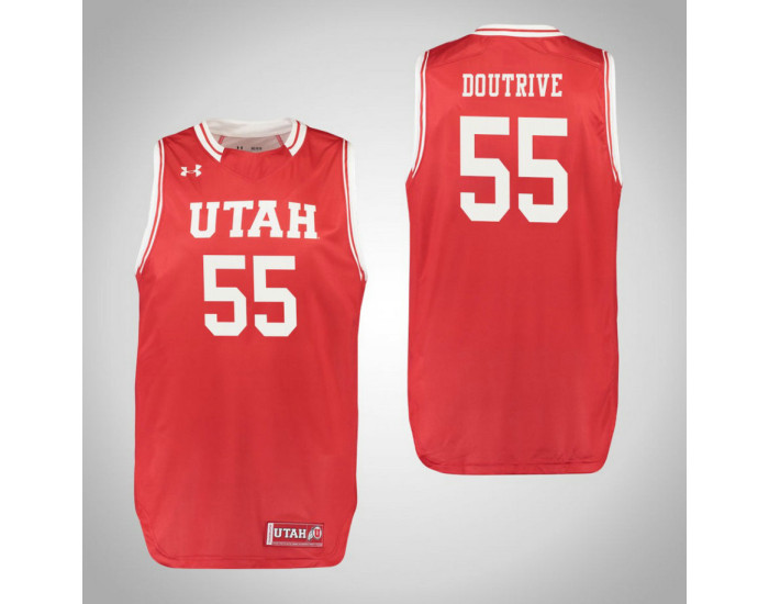 Youth Utah Utes #55 Devante Doutrive Replica College Basketball Jersey Red