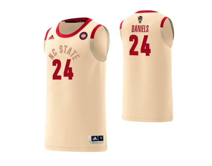 NC State Wolfpack #24 Devon Daniels Harlem Renaissance Authentic College Basketball Jersey Cream