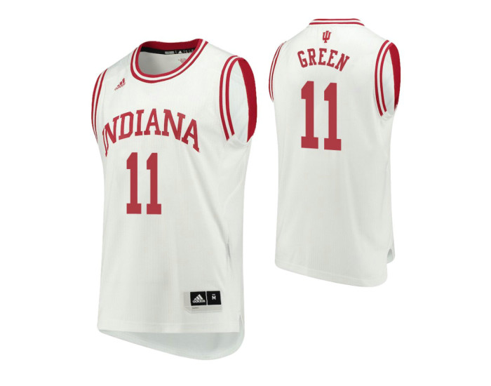Indiana Hoosiers #11 Devonte Green Home Authentic College Basketball Jersey White
