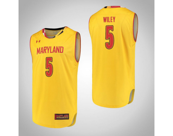 Youth Maryland Terrapins #5 Dion Wiley Authentic College Basketball Jersey Yellow