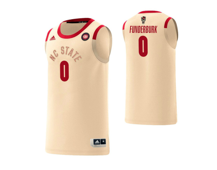 Youth NC State Wolfpack #0 DJ Funderburk Harlem Renaissance Authentic College Basketball Jersey Cream