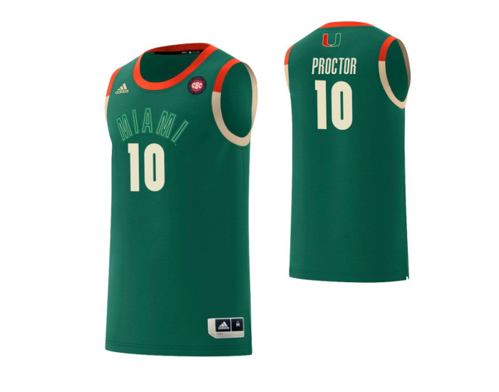 Miami Hurricanes #10 Dominic Proctor Harlem Renaissance Authentic College Basketball Jersey Green