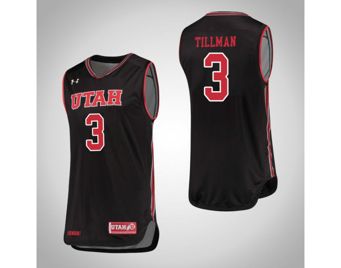 Youth Utah Utes #3 Donnie Tillman Authentic College Basketball Jersey Black
