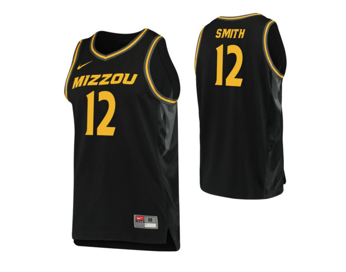 Missouri Tigers #12 Dru Smith Authentic College Basketball Jersey Black