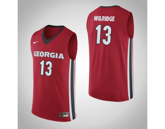 Georgia Bulldogs #13 E'Torrion Wilridge Authentic College Basketball Jersey Red