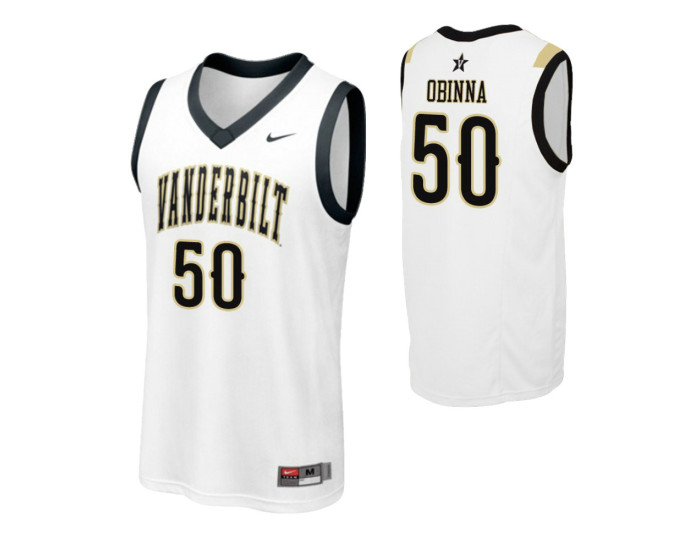 Vanderbilt Commodores #50 Ejike Obinna White Authentic College Basketball Jersey
