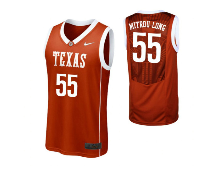 Youth Texas Longhorns #55 Elijah Mitrou-Long Authentic College Basketball Jersey Burnt Orange