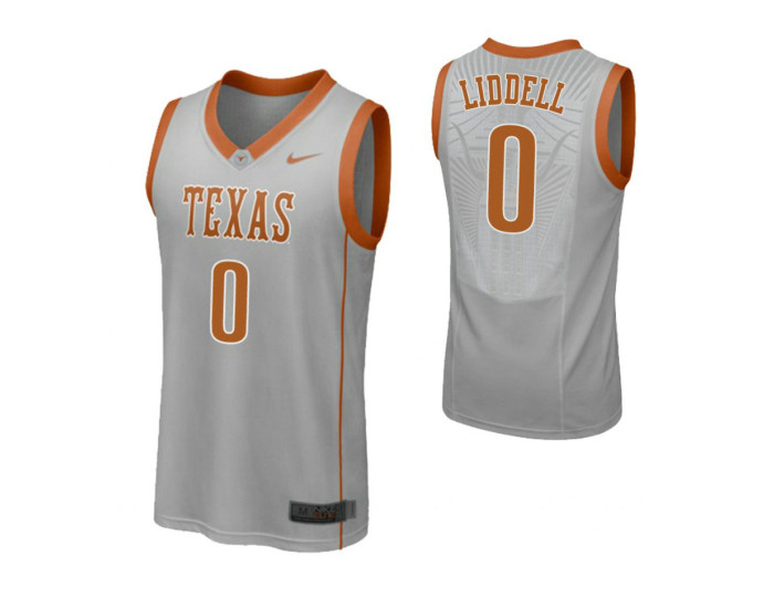 Texas Longhorns #0 Gerald Liddell Authentic College Basketball Jersey Gray