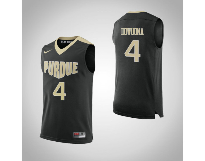 Purdue Boilermakers #4 Emmanuel Dowuona Authentic College Basketball Jersey Black