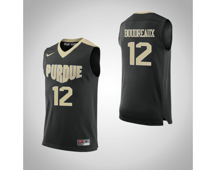 Purdue Boilermakers #12 Evan Boudreaux Authentic College Basketball Jersey Black