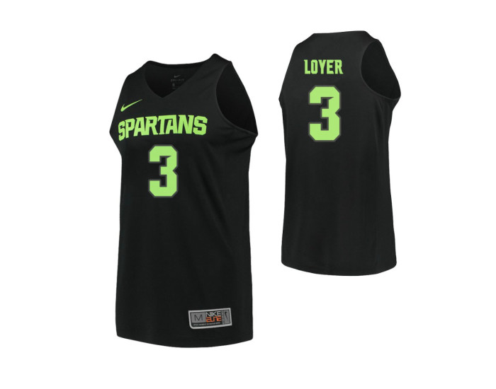 Michigan State Spartans #3 Foster Loyer Authentic College Basketball Jersey Black