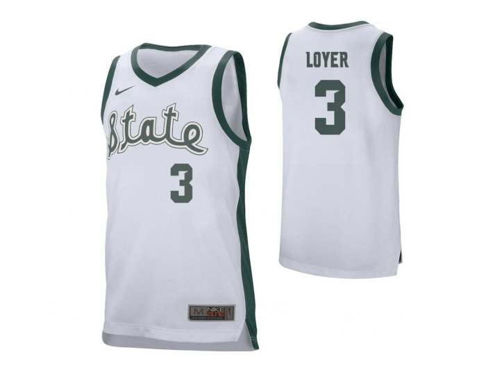 Michigan State Spartans #3 Foster Loyer Authentic College Basketball Jersey White