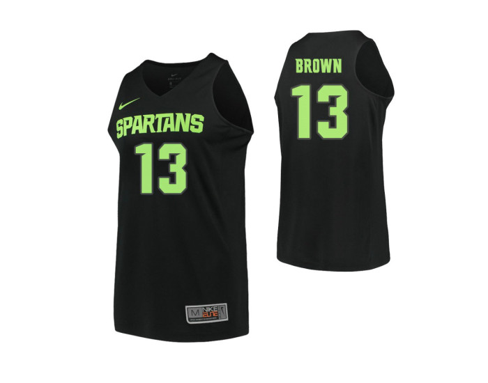 Youth Michigan State Spartans #13 Gabe Brown Authentic College Basketball Jersey Black