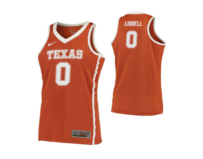 Texas Longhorns #0 Gerald Liddell Road Authentic College Basketball Jersey Orange